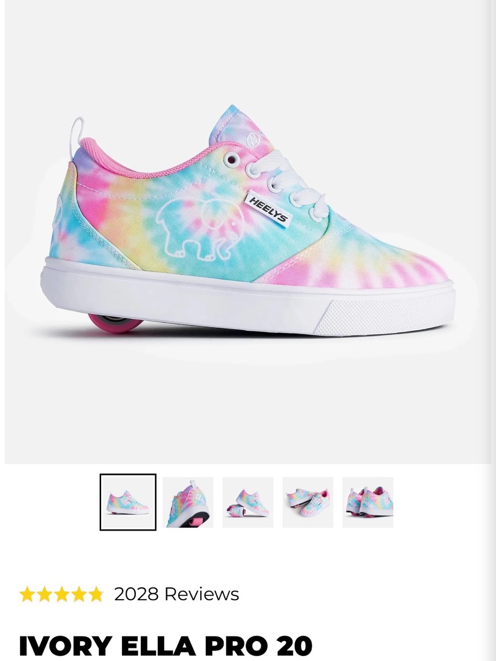 Heelys Tie-Dye Pastel Kids' Wheeled Sneakers - Pink, Blue, Yellow